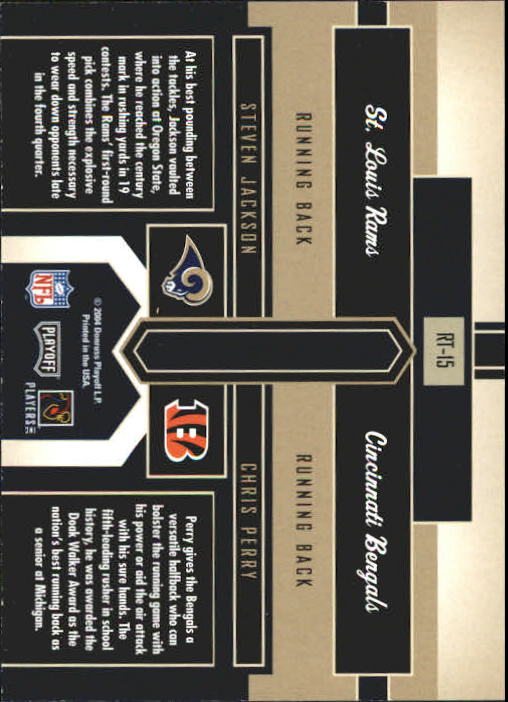 2004 Playoff Honors Rookie Tandem #RT15 Steven Jackson/Chris Perry back image