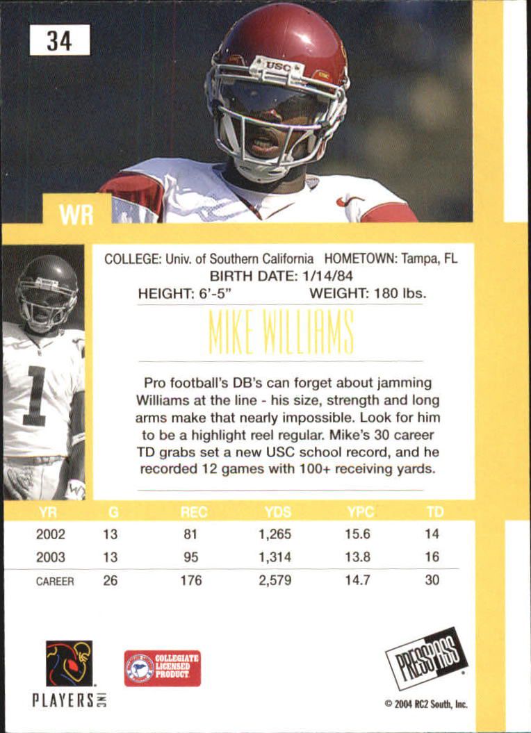 2004 Press Pass SE Football "Main Set" Base Cards - Picture 69 of 79