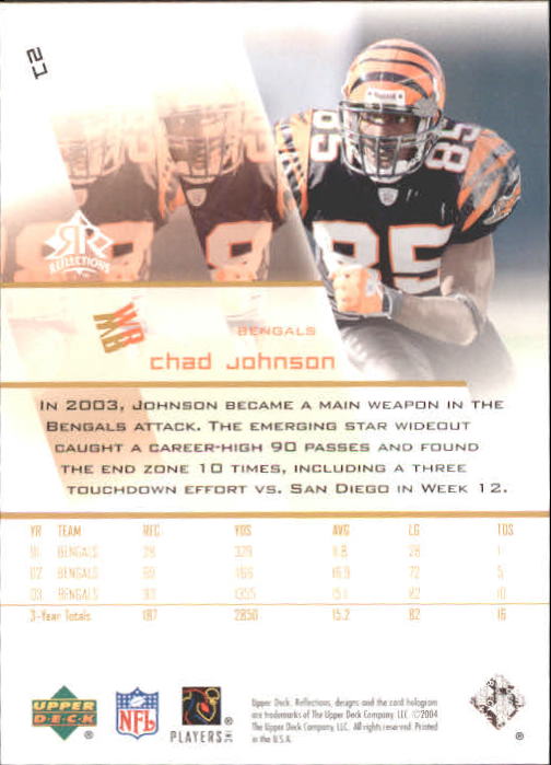 2004 Reflections #21 Chad Johnson back image