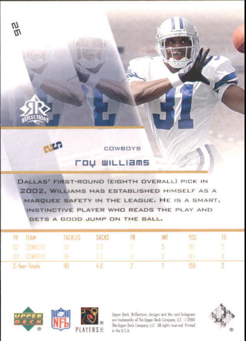 2004 Reflections #26 Roy Williams S back image