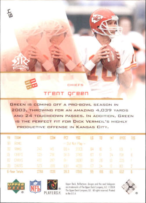 2004 Reflections #49 Trent Green back image
