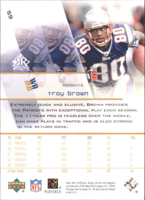 2004 Reflections #59 Troy Brown back image