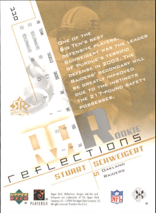 2004 Reflections #110 Stuart Schweigert/750 RC back image