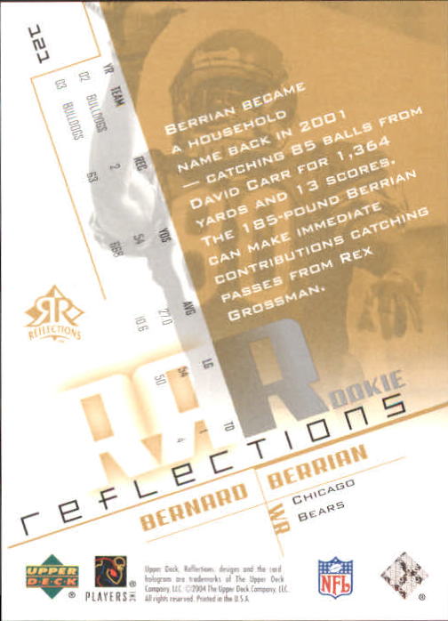 2004 Reflections #121 Bernard Berrian/750 RC back image