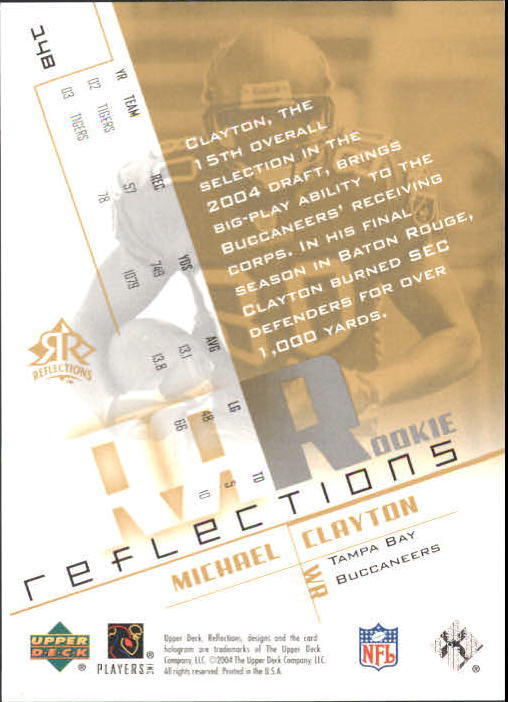 2004 Reflections #148 Michael Clayton/450 RC back image