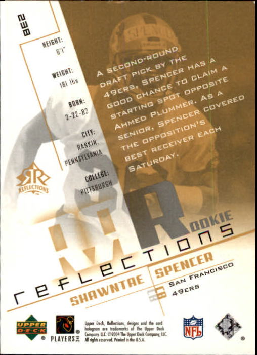 B3210- 2004 Reflections FB Rookies Stars Inserts -You Pick- 15+ FREE US SHIP - Picture 54 of 116