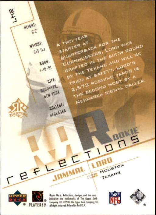 2004 Reflections #247 Jammal Lord RC back image