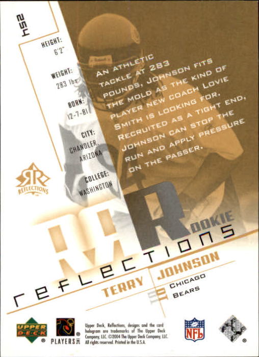 2004 Reflections #254 Tank Johnson RC back image