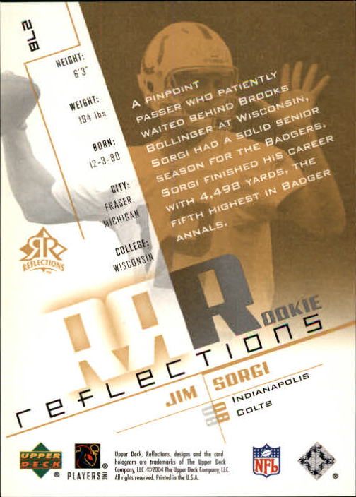 B3210- 2004 Reflections FB Rookies Stars Inserts -You Pick- 15+ FREE US SHIP - Picture 72 of 116