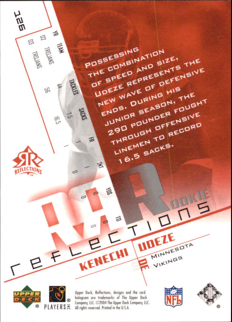 B3210- 2004 Reflections FB Rookies Stars Inserts -You Pick- 15+ FREE US SHIP - Picture 104 of 116