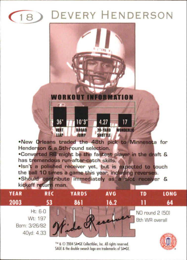 2004 Sage Football "Main Set" Base Cards - Picture 37 of 93
