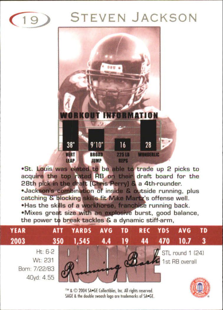 2004 Sage Football "Main Set" Base Cards - Picture 39 of 93