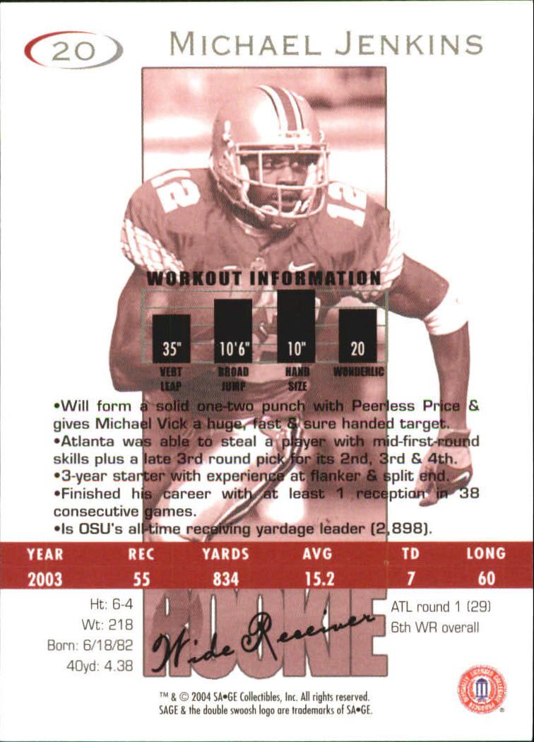 2004 Sage Football "Main Set" Base Cards - Picture 41 of 93