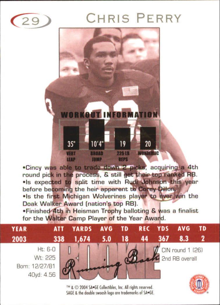 2004 Sage Football "Main Set" Base Cards - Picture 59 of 93