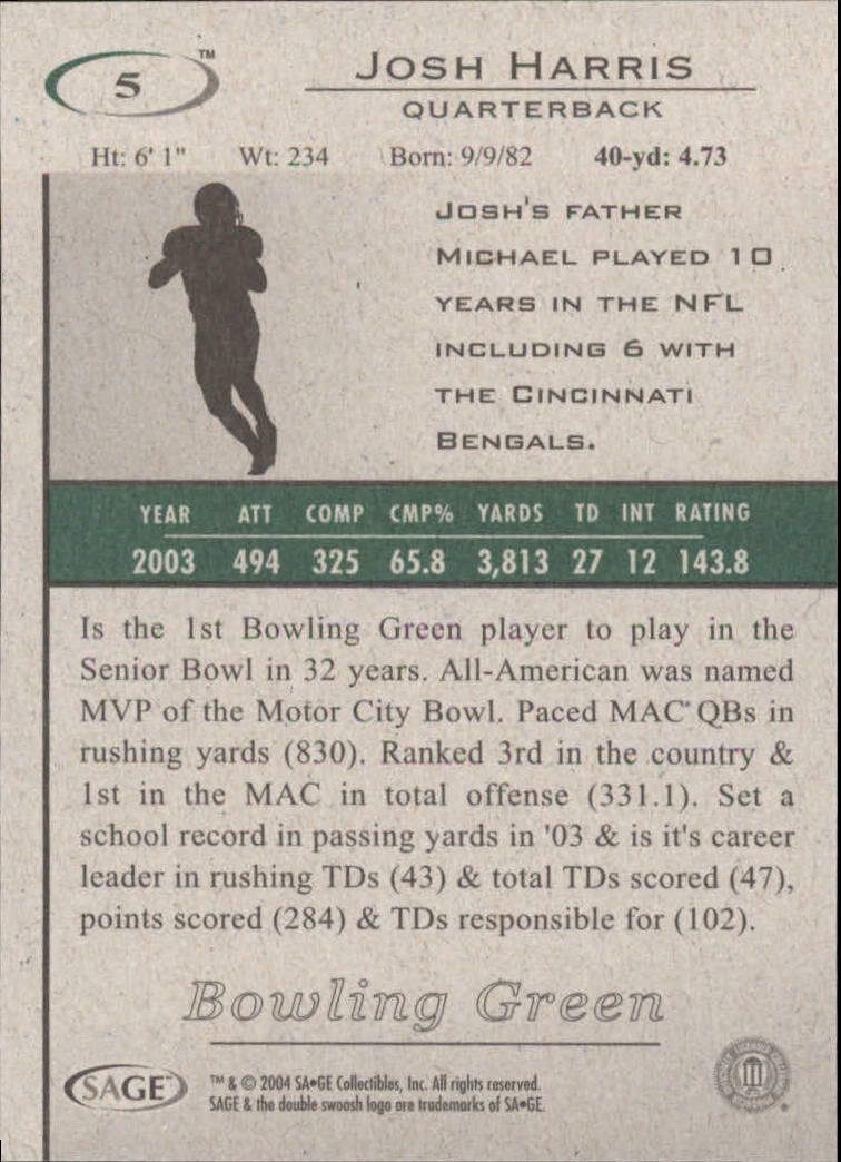 2004 Sage HIT Football "Main Set" Base Cards - Picture 11 of 93