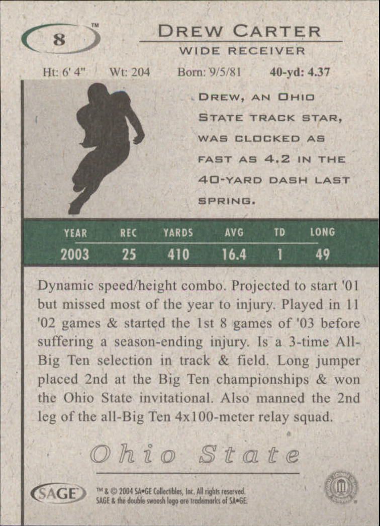 2004 Sage HIT Football "Main Set" Base Cards - Picture 17 of 93