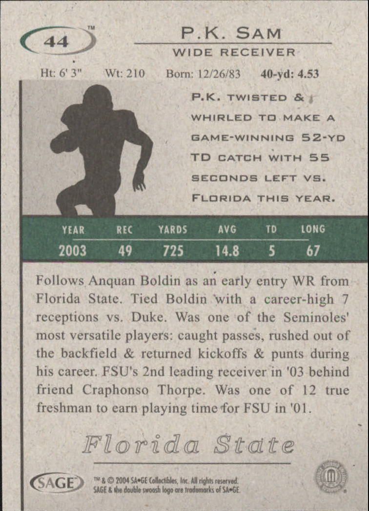 2004 Sage HIT Football "Main Set" Base Cards - Picture 89 of 93