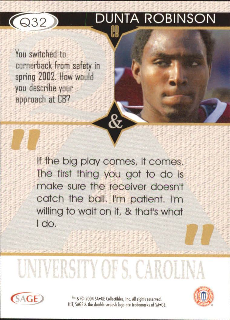 2004 Sage HIT Football "Insert" Cards - Picture 31 of 56