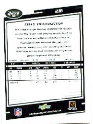 2004 Score #216 Chad Pennington back image