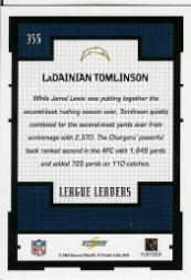 2004 Score #355 LaDainian Tomlinson LL back image