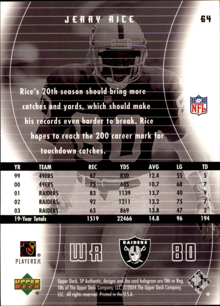 Jerry Rice cards (2000-2022) 49ers Raiders - You Choose - Bild 170 von 227