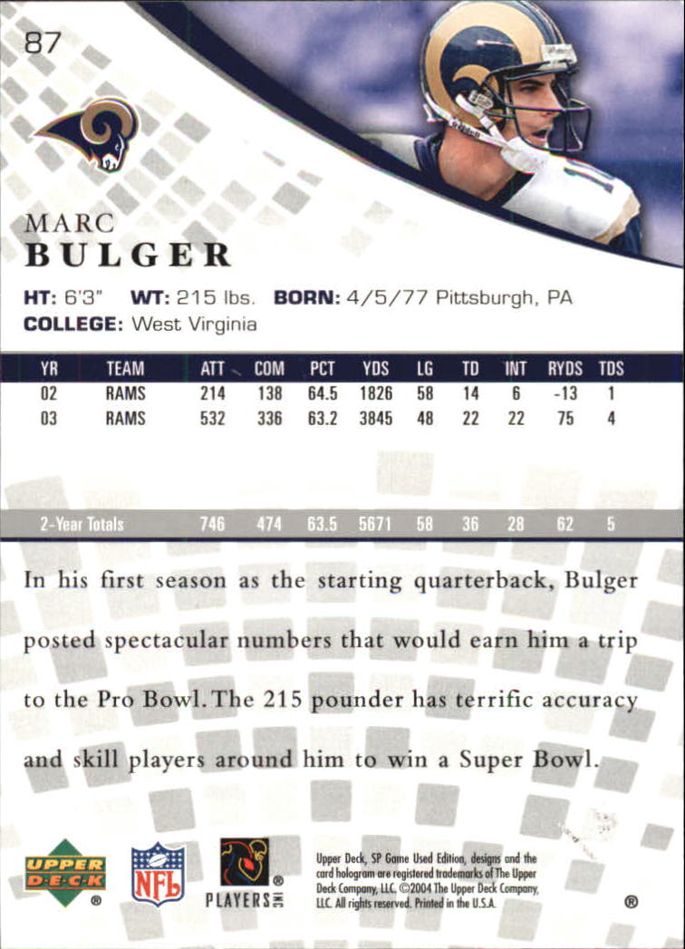 2004 SP Game Used Edition (Upper Deck) Football "Main Set" Cards - Bild 59 von 85