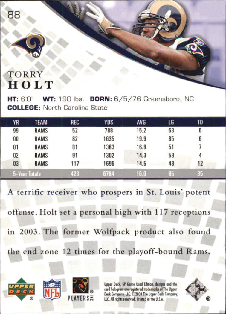 2004 SP Game Used Edition (Upper Deck) Football "Main Set" Cards - Bild 61 von 85