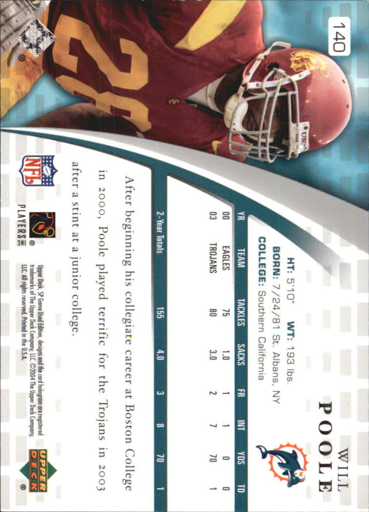 2004 SP Game Used Edition (Upper Deck) Football "Main Set" Cards - Bild 83 von 85