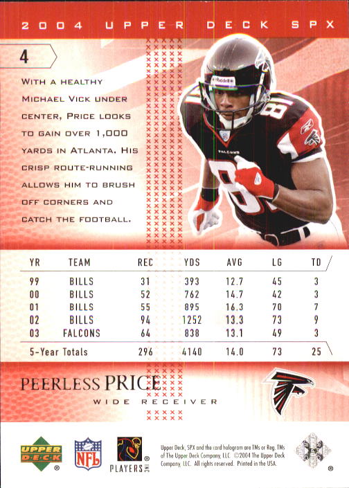2004 SPx (Upper Deck) Football "Main Set" Cards #1 to #179 - Picture 9 of 276