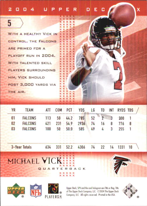2004 SPx (Upper Deck) Football "Main Set" Cards #1 to #179 - Picture 11 of 276