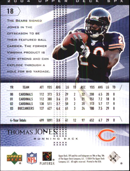 2004 SPx (Upper Deck) Football "Main Set" Cards #1 to #179 - Picture 37 of 276