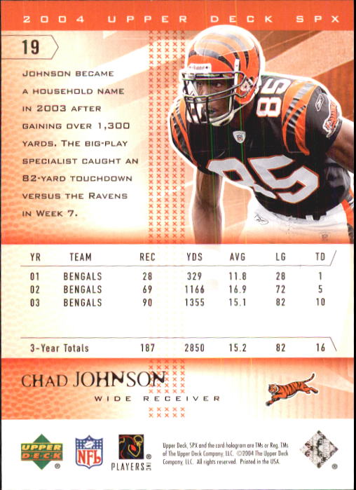 2004 SPx (Upper Deck) Football "Main Set" Cards #1 to #179 - Picture 39 of 276