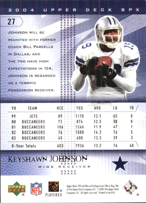 2004 SPx (Upper Deck) Football "Main Set" Cards #1 to #179 - Picture 55 of 276