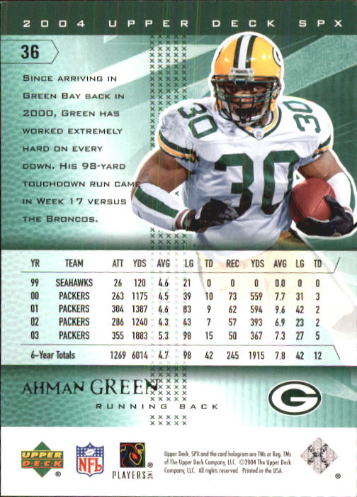2004 SPx (Upper Deck) Football "Main Set" Cards #1 to #179 - Picture 73 of 276
