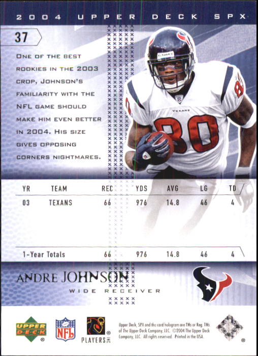 2004 SPx (Upper Deck) Football "Main Set" Cards #1 to #179 - Picture 75 of 276