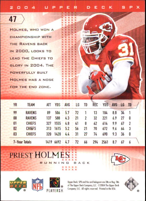 2004 SPx (Upper Deck) Football "Main Set" Cards #1 to #179 - Picture 95 of 276