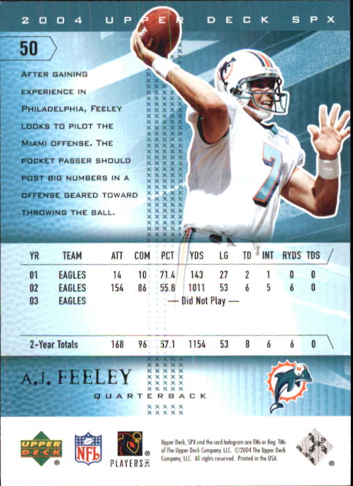 2004 SPx (Upper Deck) Football "Main Set" Cards #1 to #179 - Picture 101 of 276