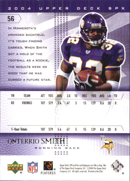 2004 SPx (Upper Deck) Football "Main Set" Cards #1 to #179 - Picture 113 of 276