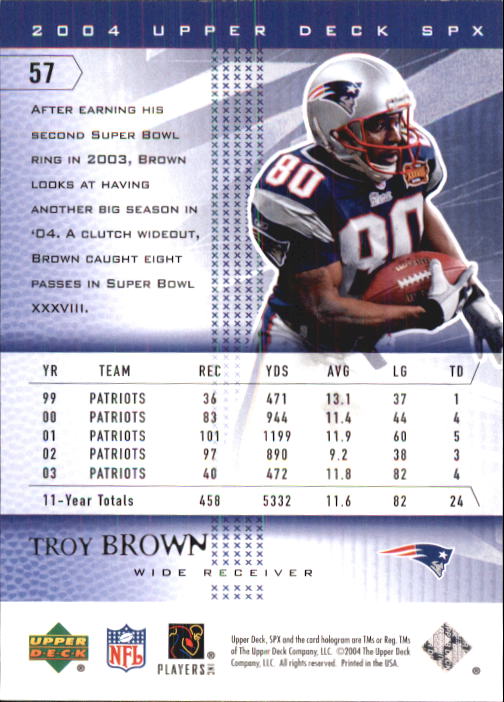 2004 SPx (Upper Deck) Football "Main Set" Cards #1 to #179 - Picture 115 of 276