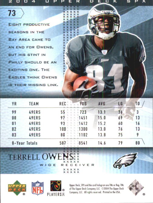 2004 SPx (Upper Deck) Football "Main Set" Cards #1 to #179 - Picture 145 of 276