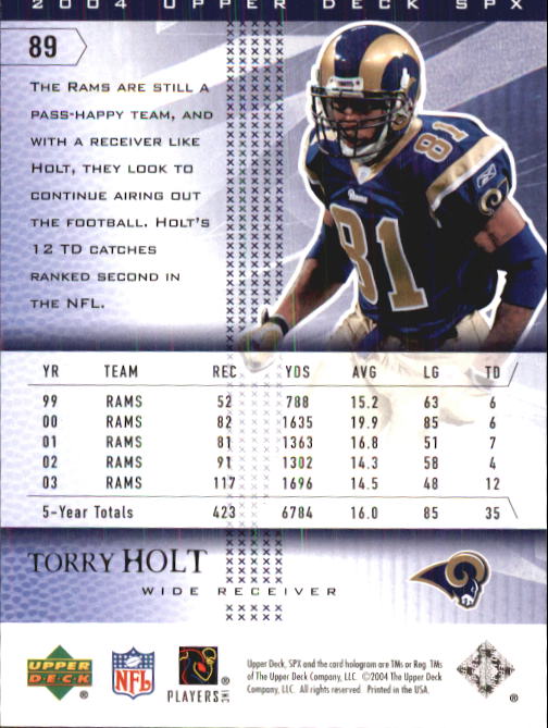 2004 SPx (Upper Deck) Football "Main Set" Cards #1 to #179 - Picture 177 of 276