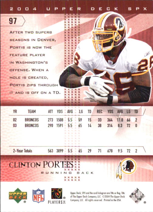 2004 SPx (Upper Deck) Football "Main Set" Cards #1 to #179 - Picture 193 of 276