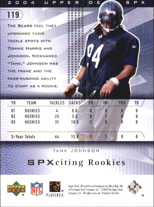 2004 SPx (Upper Deck) Football "Main Set" Cards #1 to #179 - Picture 213 of 276