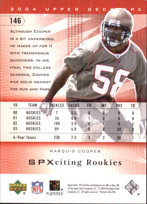 2004 SPx (Upper Deck) Football "Main Set" Cards #1 to #179 - Picture 238 of 276