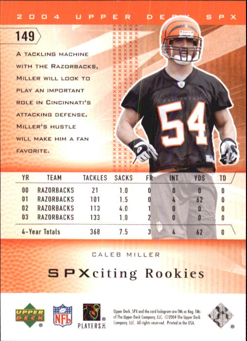 2004 SPx (Upper Deck) Football "Main Set" Cards #1 to #179 - Picture 244 of 276