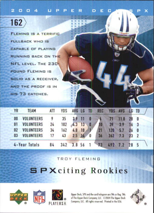 2004 SPx (Upper Deck) Football "Main Set" Cards #1 to #179 - Picture 262 of 276