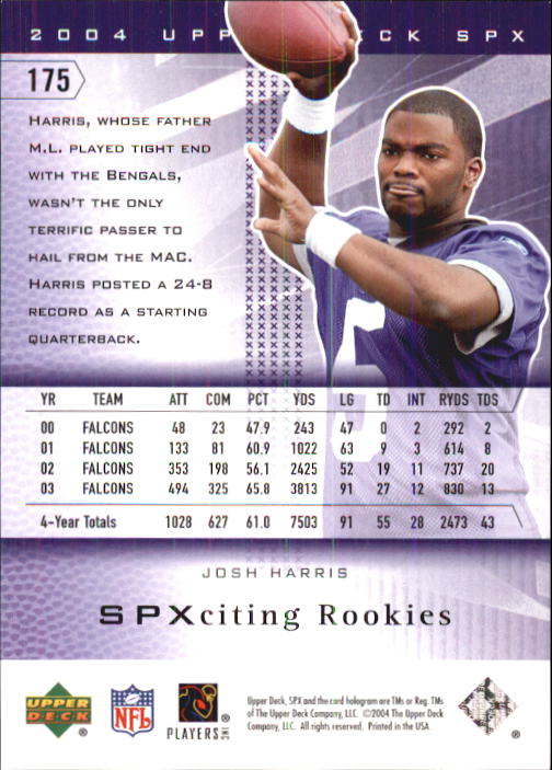 2004 SPx (Upper Deck) Football "Main Set" Cards #1 to #179 - Picture 270 of 276