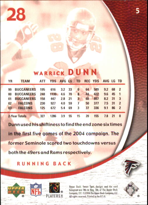 2004 Sweet Spot (Upper Deck) Football "Main Set" Cards #1 to #228 - Picture 11 of 307