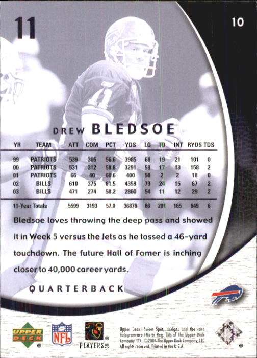 2004 Sweet Spot (Upper Deck) Football "Main Set" Cards #1 to #228 - Picture 21 of 307