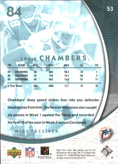 2004 Sweet Spot (Upper Deck) Football "Main Set" Cards #1 to #228 - Picture 107 of 307